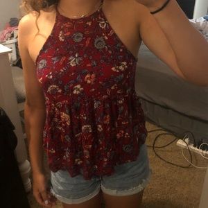 American Eagle floral halter top